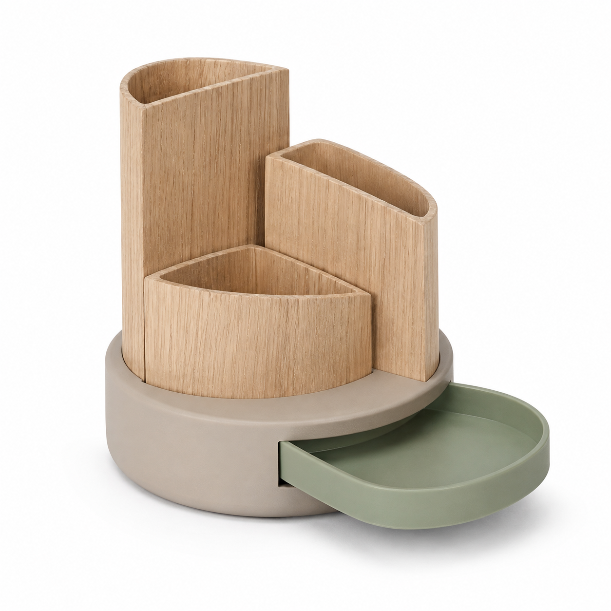 Pivot Multi-Compartment Pen Caddy — Forest Green
