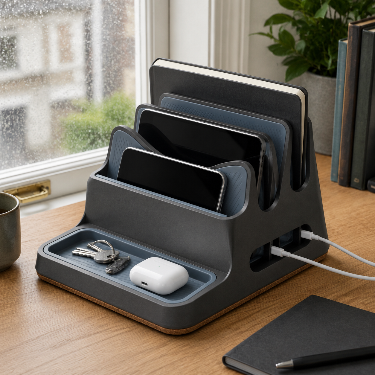 SlotDock Device & Cable Organiser — Forest Green