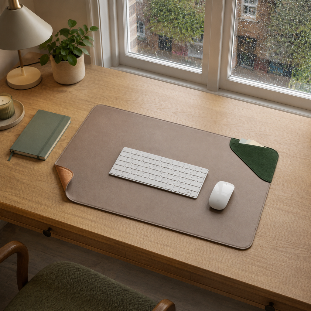 Contour Felt & Cork Desk Mat — Forest Green