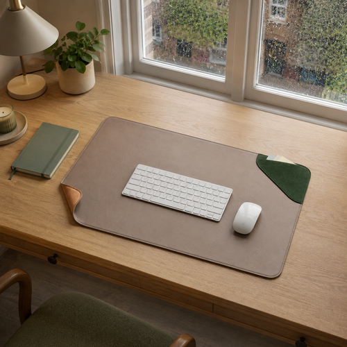 Contour Felt & Cork Desk Mat — Forest Green