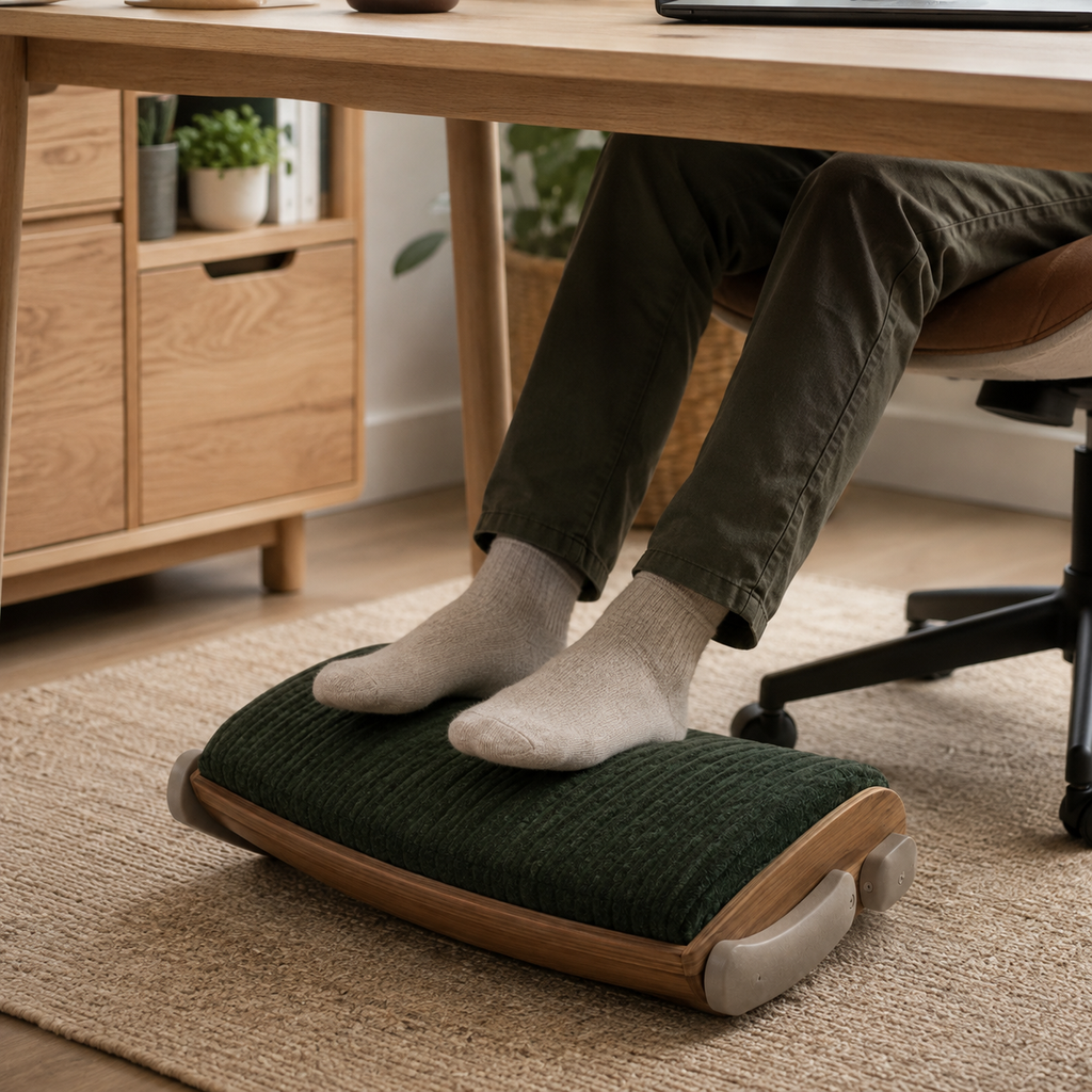 SwayRest Cushioned Rocking Footrest — Forest Green