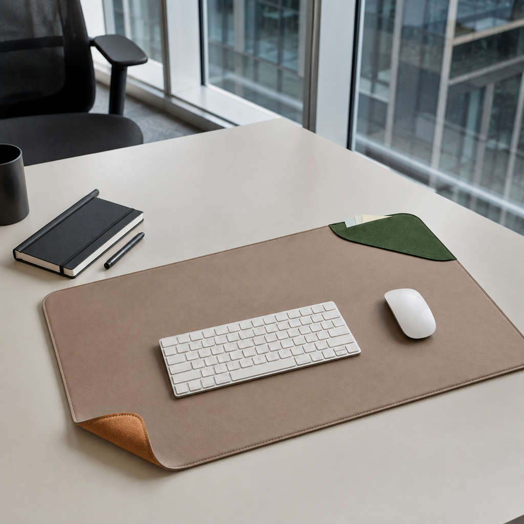 Contour Felt & Cork Desk Mat — Forest Green