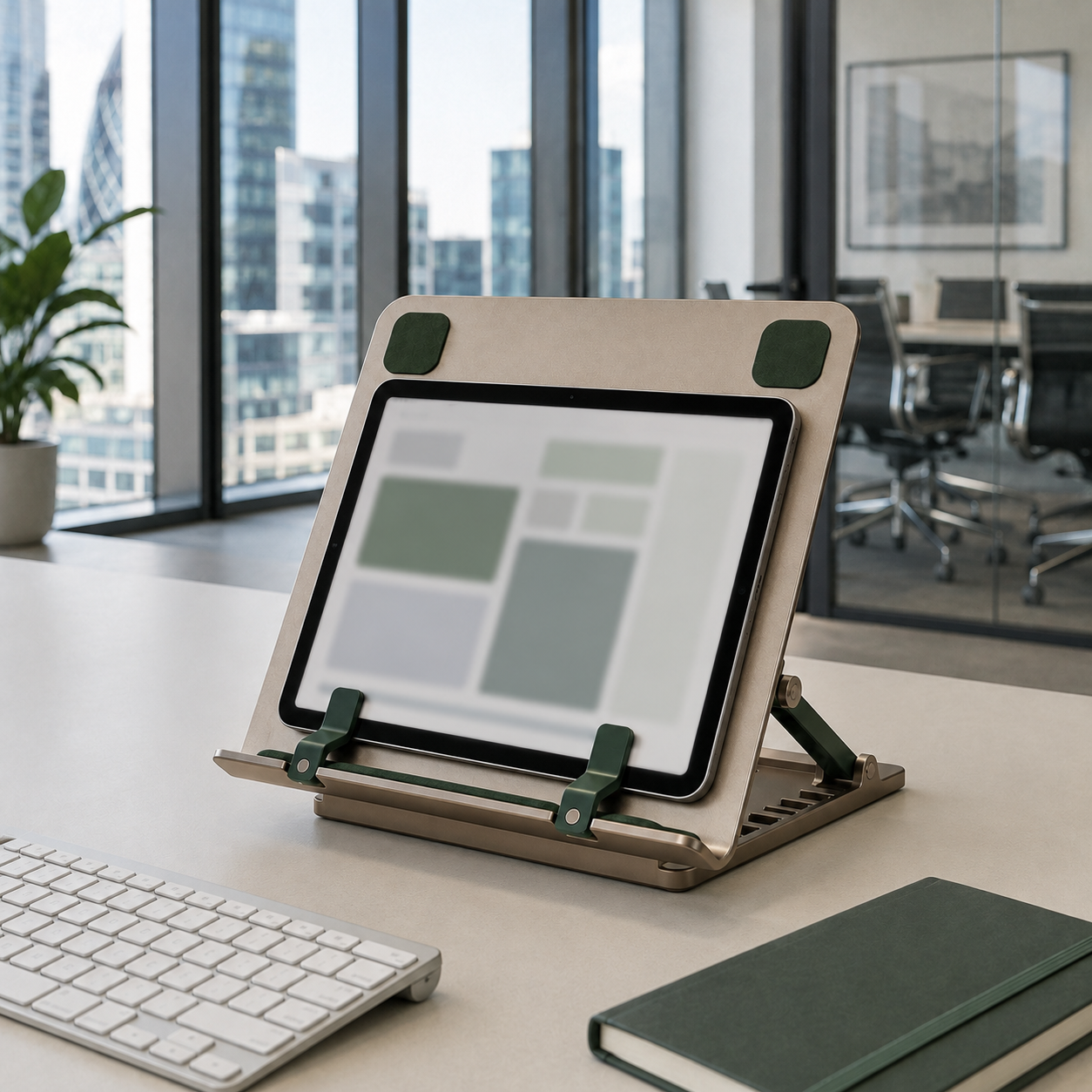 PageArc Adjustable Document & Tablet Stand — Forest Green