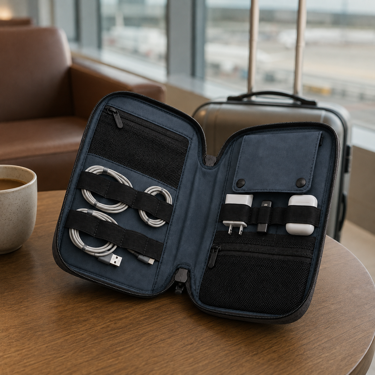 FoldGrid Tech Travel Organiser — Forest Green