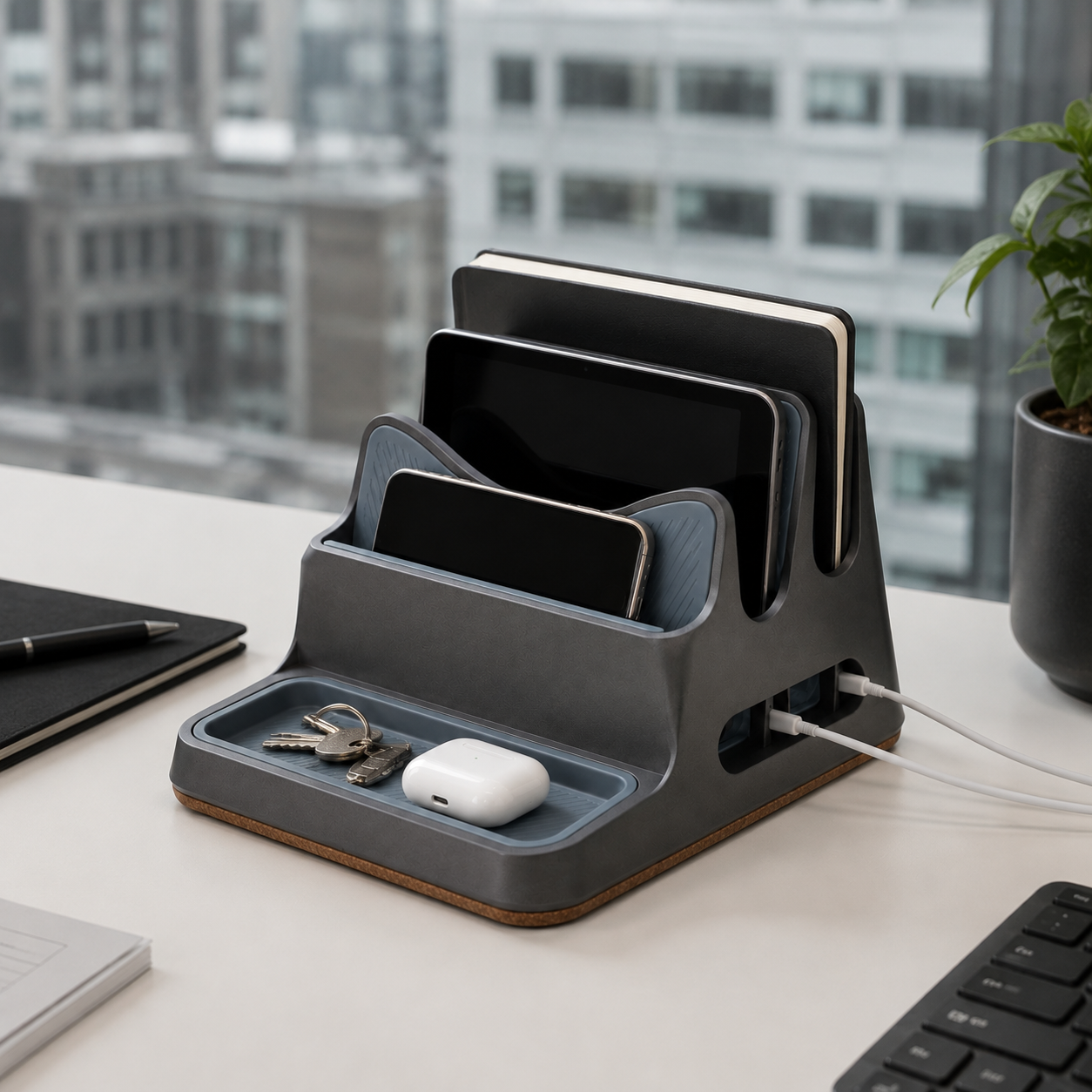 SlotDock Device & Cable Organiser — Forest Green
