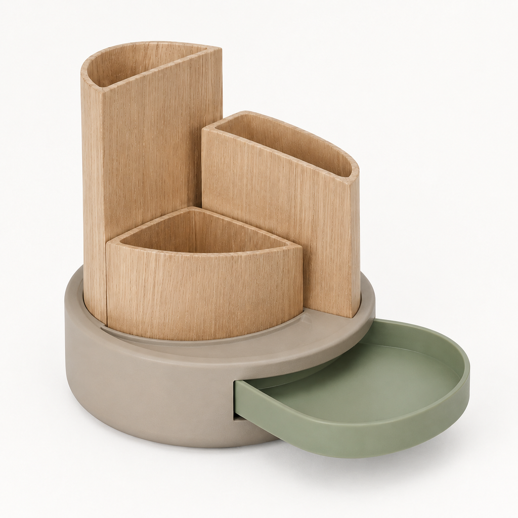 Pivot Multi-Compartment Pen Caddy — Forest Green