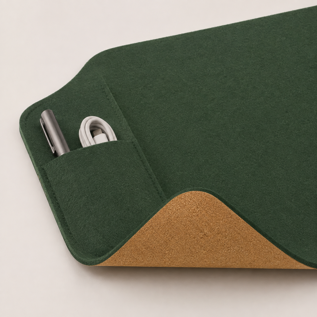 Contour Felt & Cork Desk Mat — Forest Green