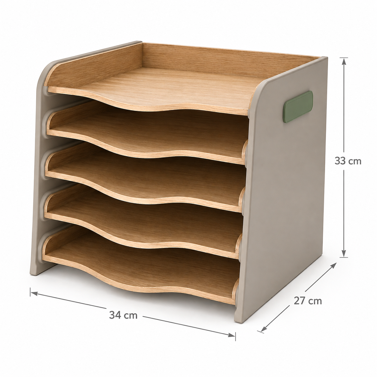 Ridge Five-Tier Desktop File Rack — Forest Green