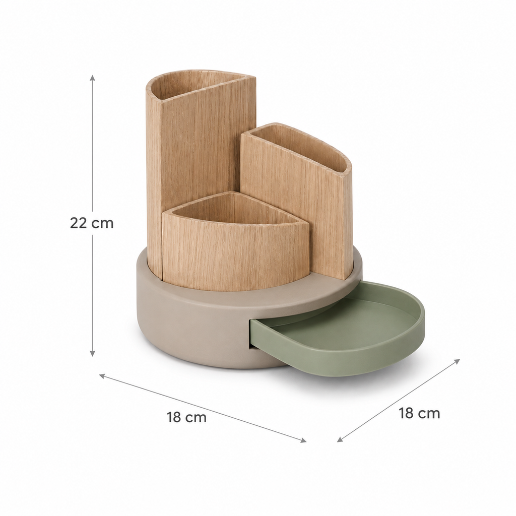 Pivot Multi-Compartment Pen Caddy — Forest Green