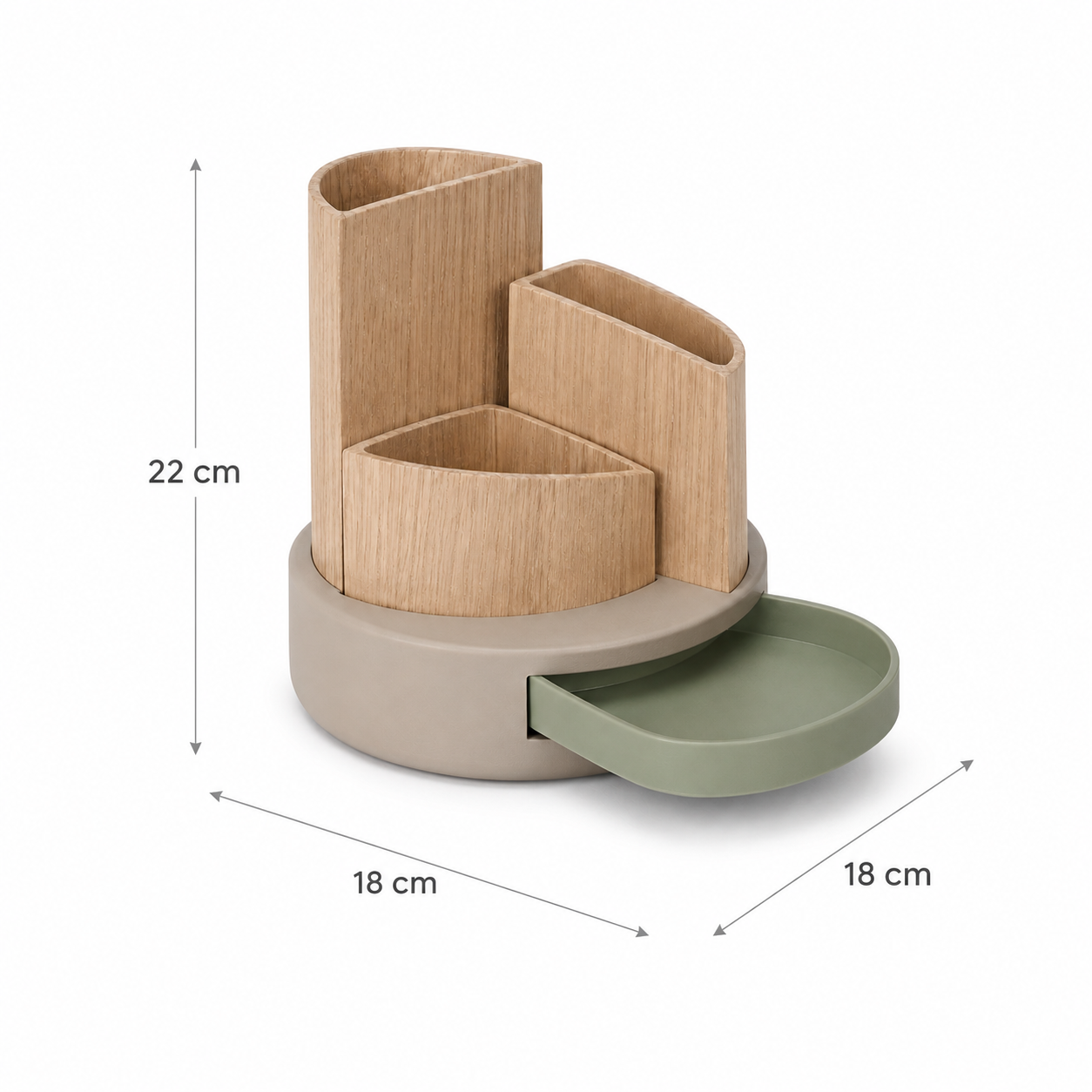 Pivot Multi-Compartment Pen Caddy — Forest Green
