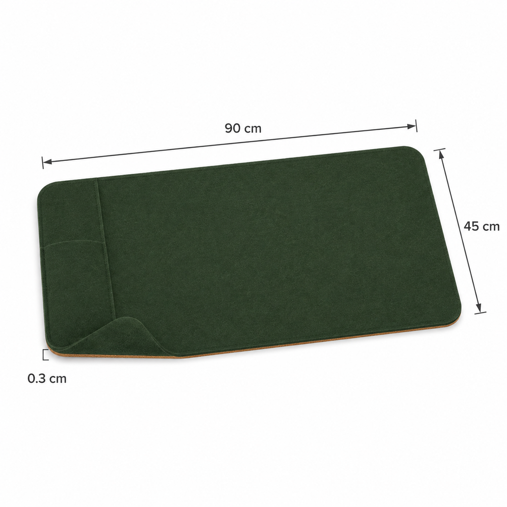 Contour Felt & Cork Desk Mat — Forest Green