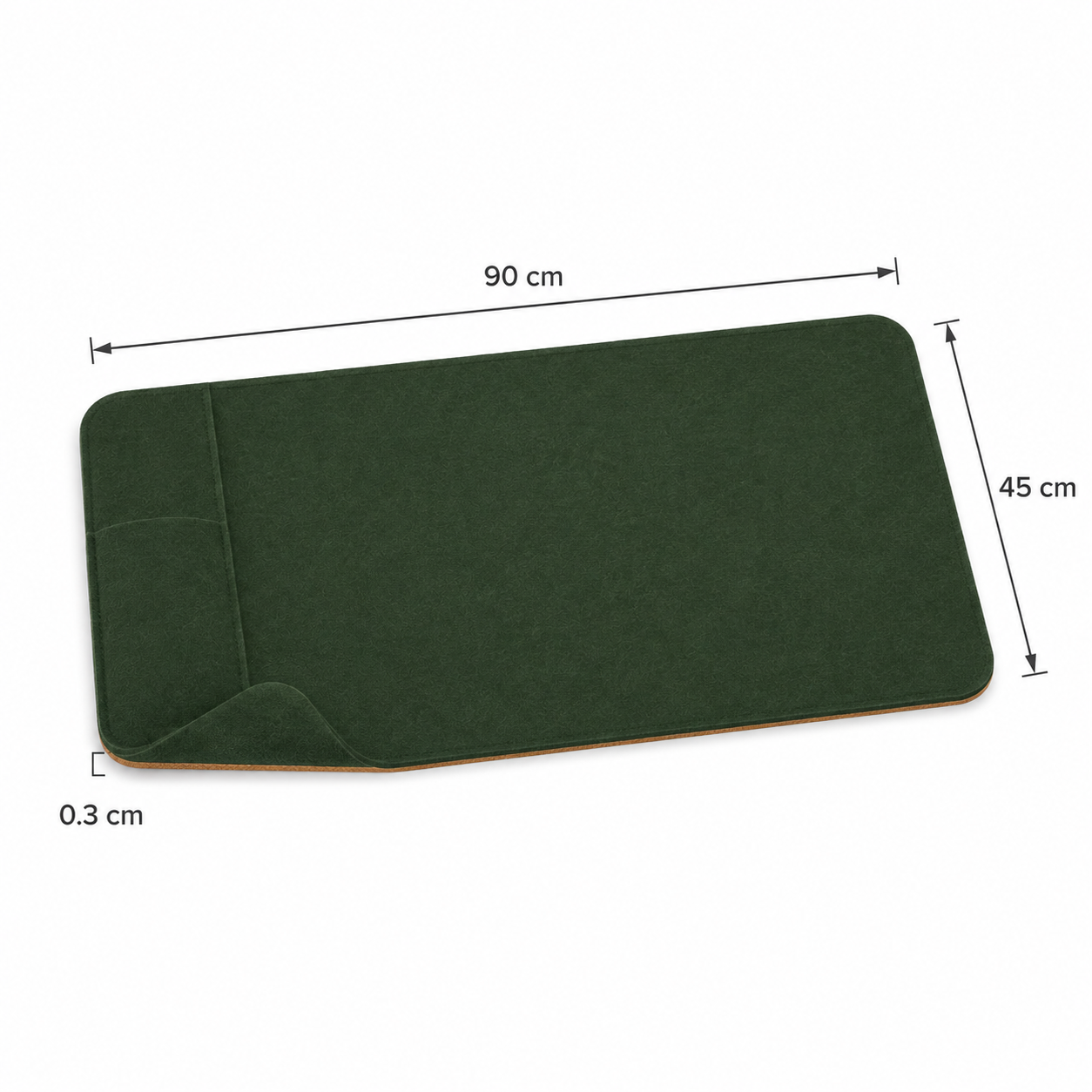 Contour Felt & Cork Desk Mat — Forest Green