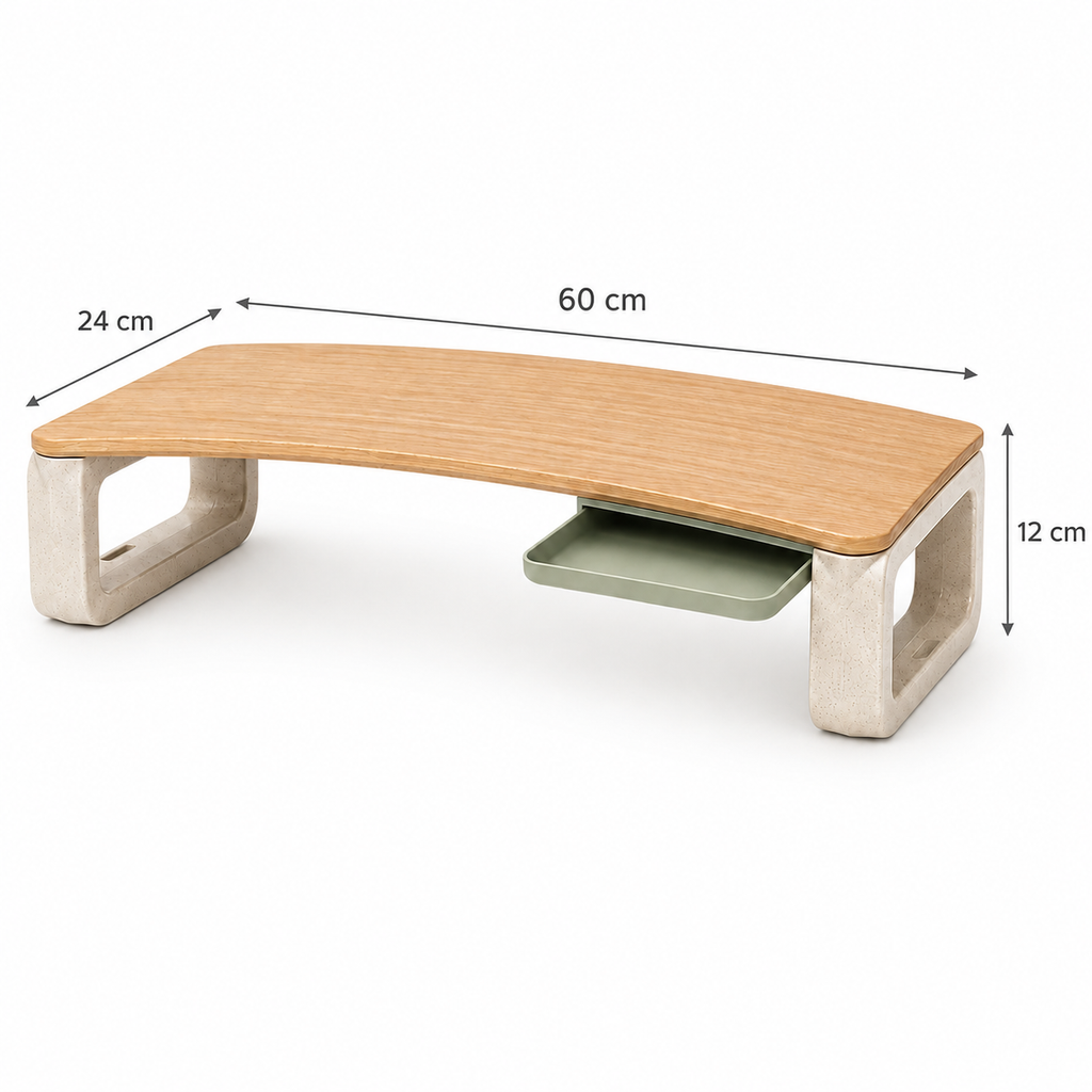 BridgeArc Monitor Riser with Storage — Forest Green